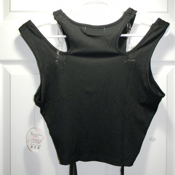 Jolie & Joy Set of 2 Rouched Halter Crop Tank NWT Juniors XL Yoga Biking NWT - Picture 3 of 9